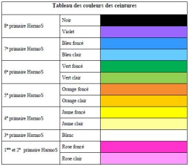 Les ceintures de couleur